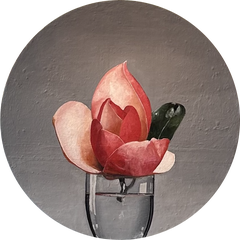 Prima Donna, dipinto a olio contemporaneo su tavola di legno, senza cornice, 24x24