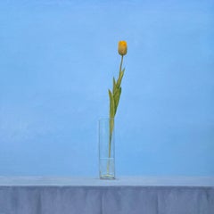 « Tulipe », peinture à l'huile originale, 48 x 48, signée