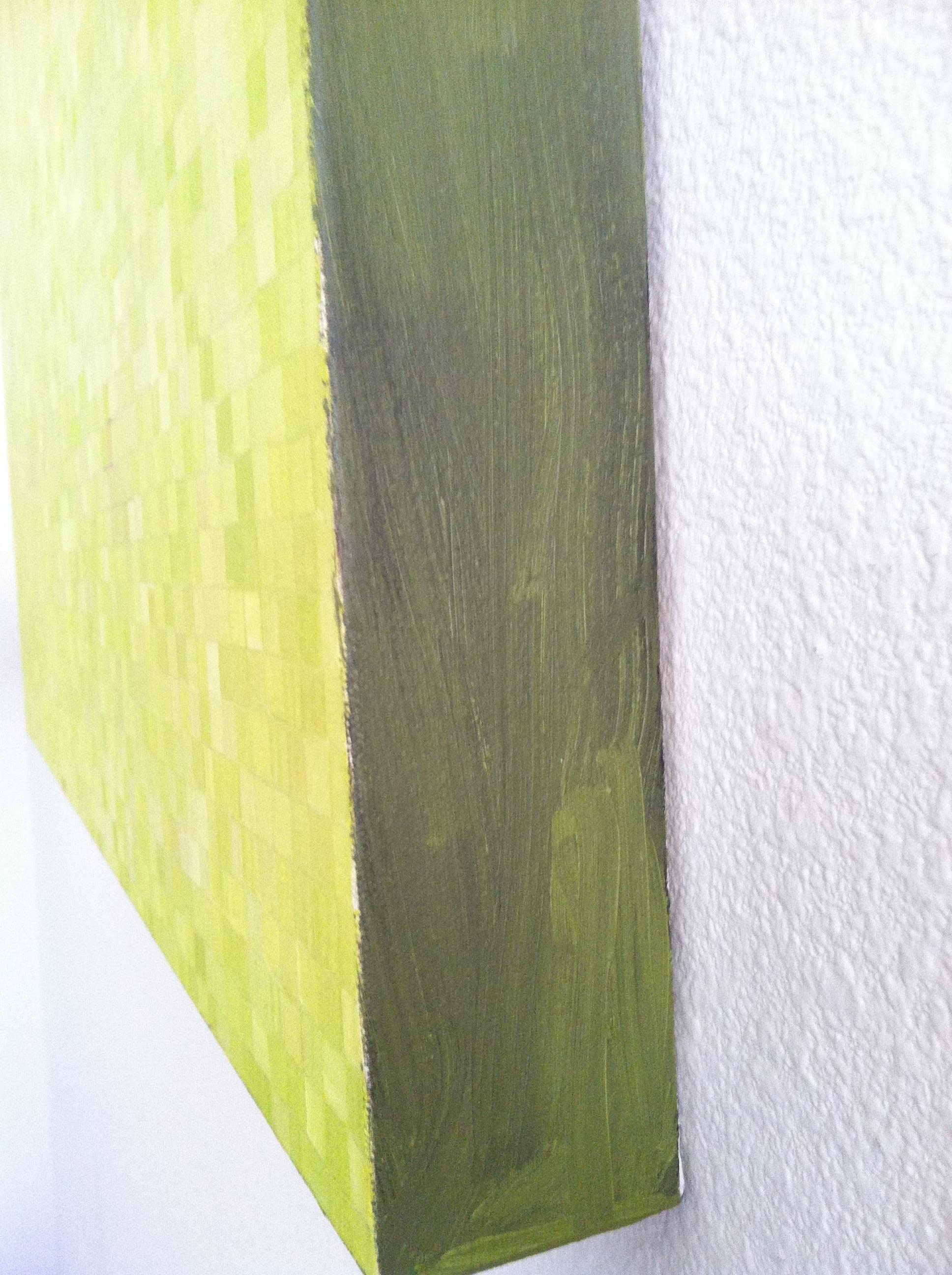 Lemongrass / meditative oil on canvas - Abstract Geometric Painting by Gloria Matuszewski