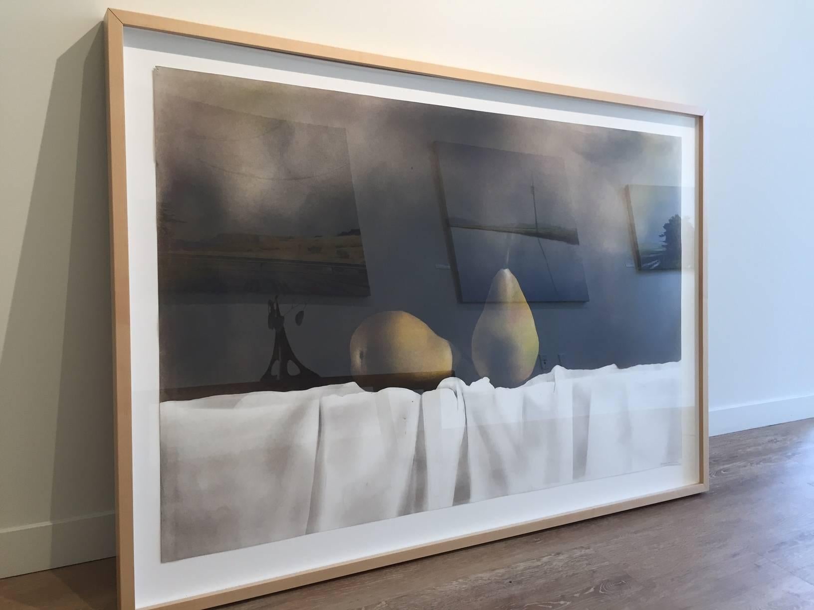 Pears / mixed media quiet still life, framed - Art by Stephen Namara