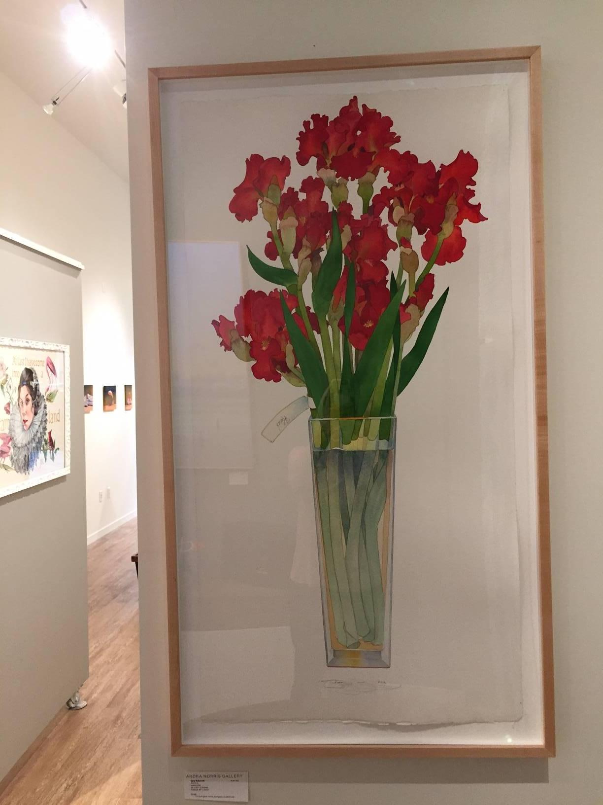 Red Iris - Contemporary Art by Gary Bukovnik