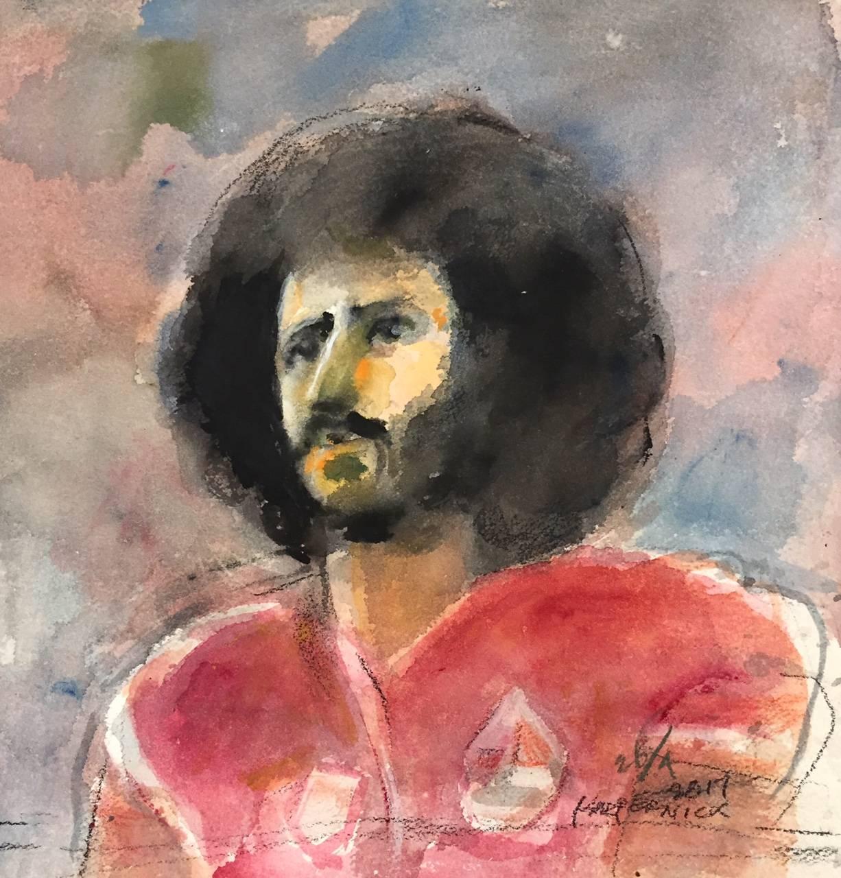 Colin Kaepernick - Brown Portrait by Elaine Badgley Arnoux
