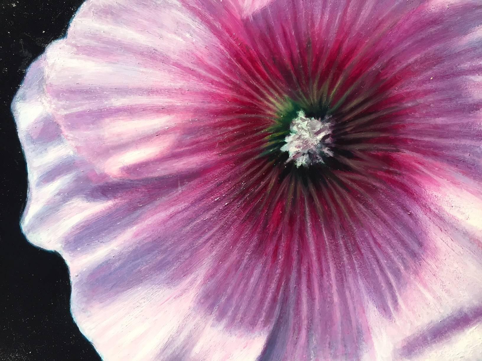 A Hollyhock for O'Keeffe / oil painting - Pop Art Painting by Elizabeth Barlow