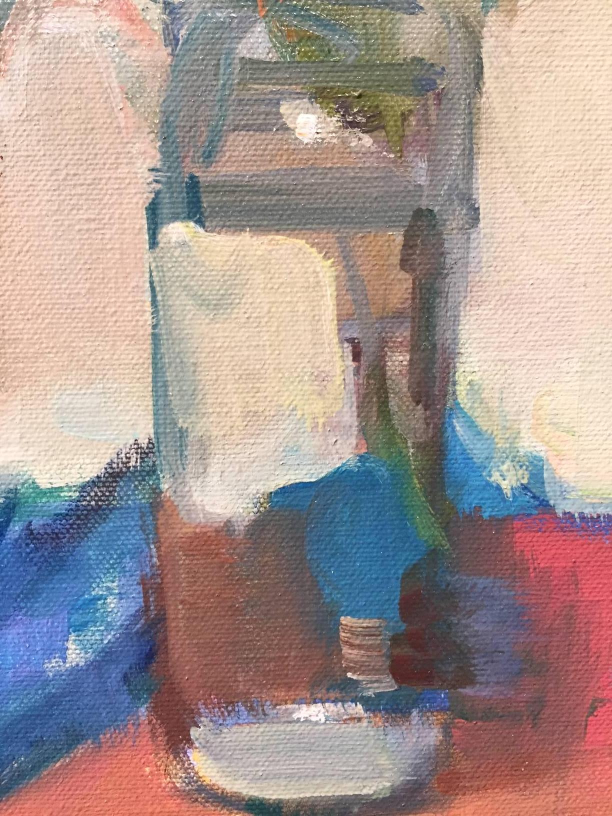 Une rose / d'après Diebenkorn - Painting de Elena Zolotnitsky