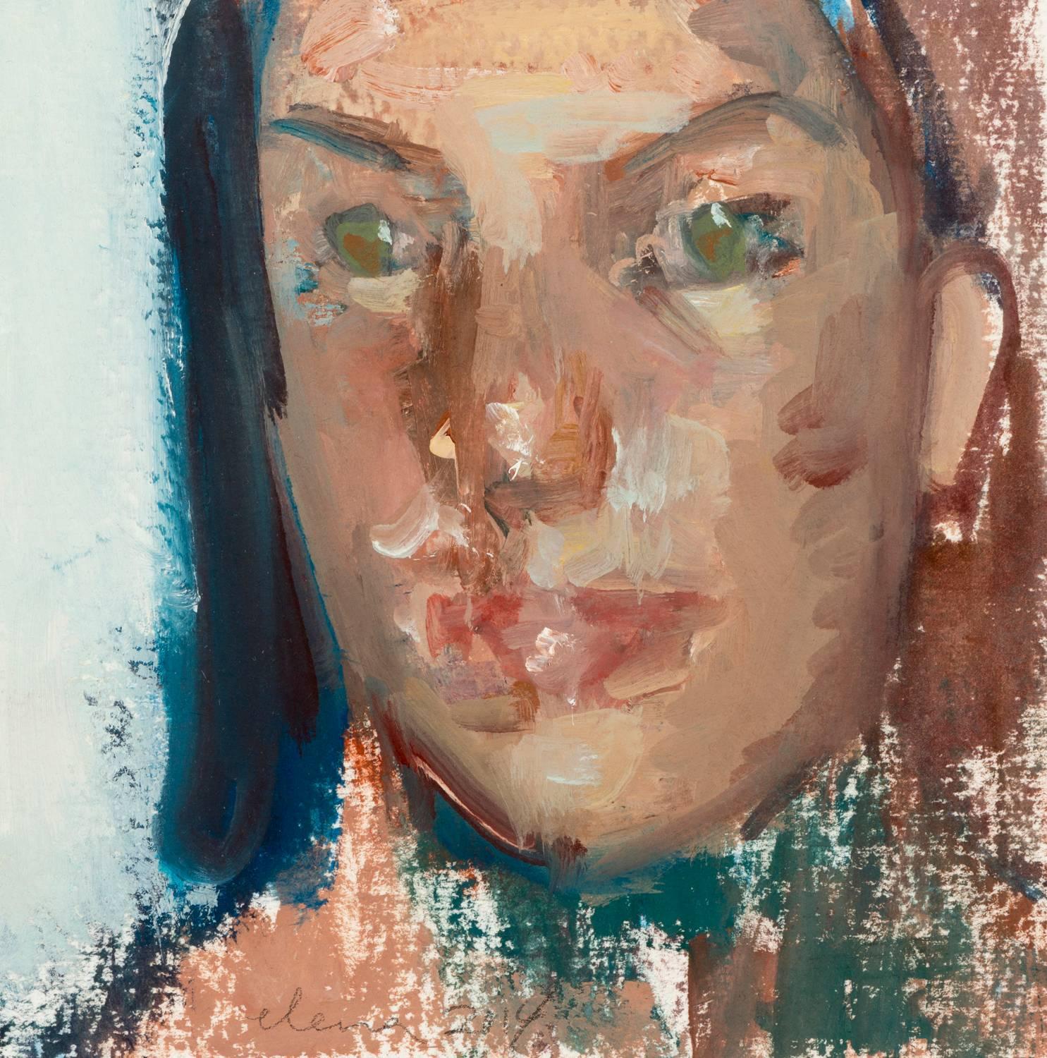 Elena Zolotnitsky Still-Life Painting - Small Portrait / framed oil painting