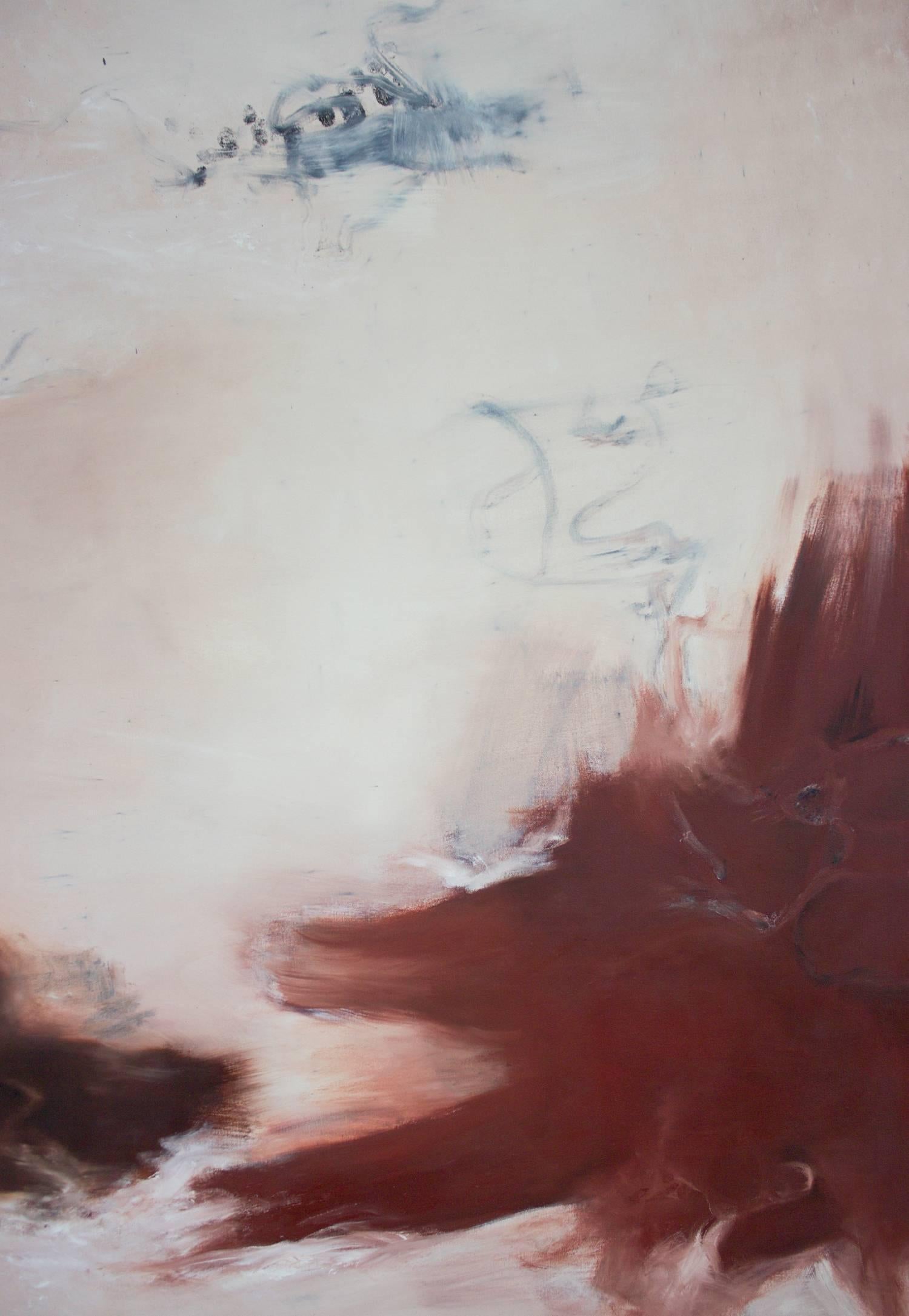 Transposition 7 - oil on canvas 72 x 84 inches - Beige Landscape Painting by Sophie Dixon