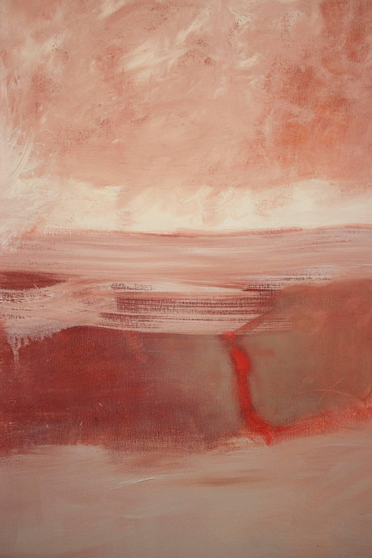 Transposition 2 - oil on canvas 72 x 96 inches - Brown Landscape Painting by Sophie Dixon