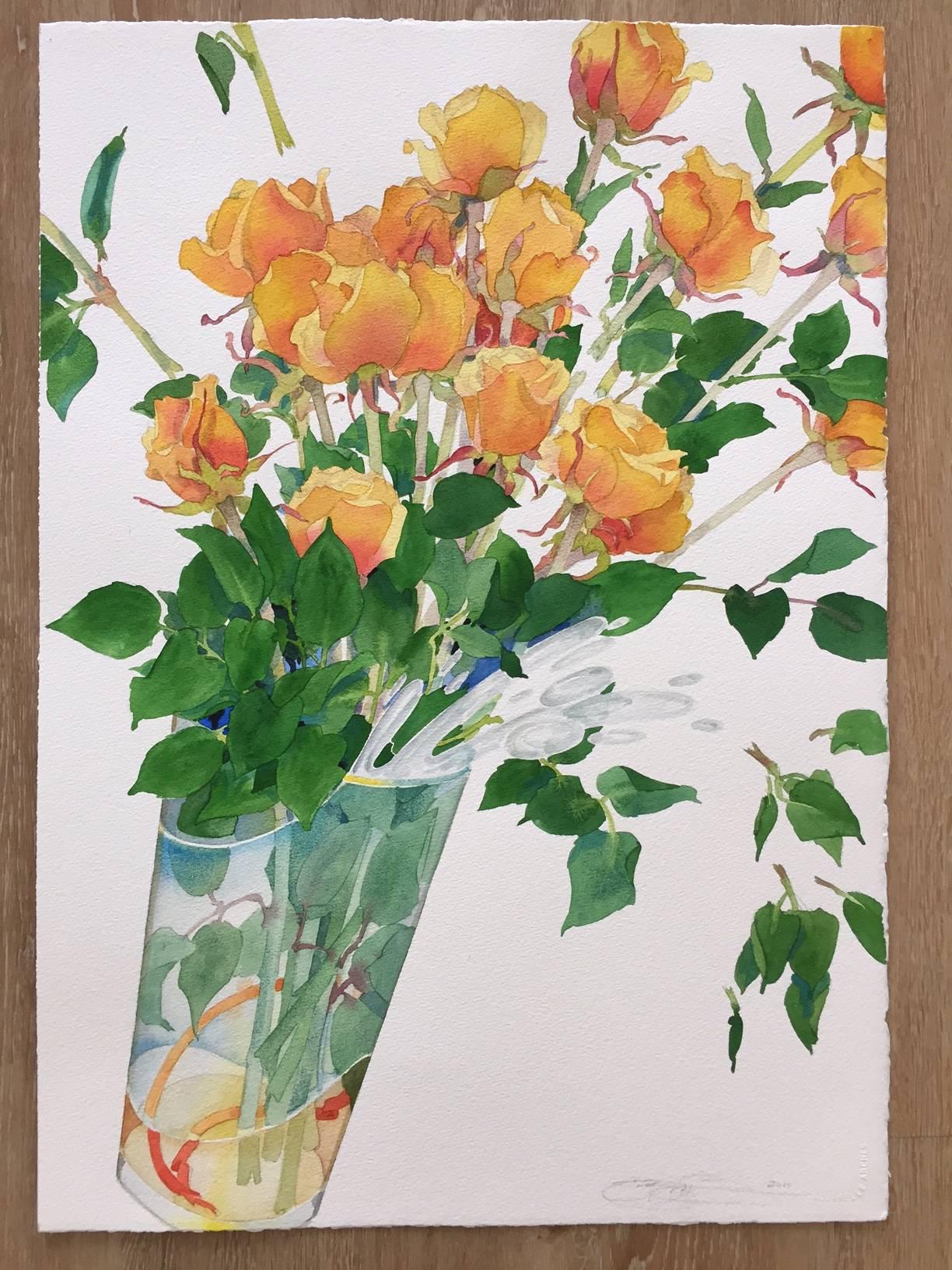 Celebration Roses III / watercolor - Art by Gary Bukovnik