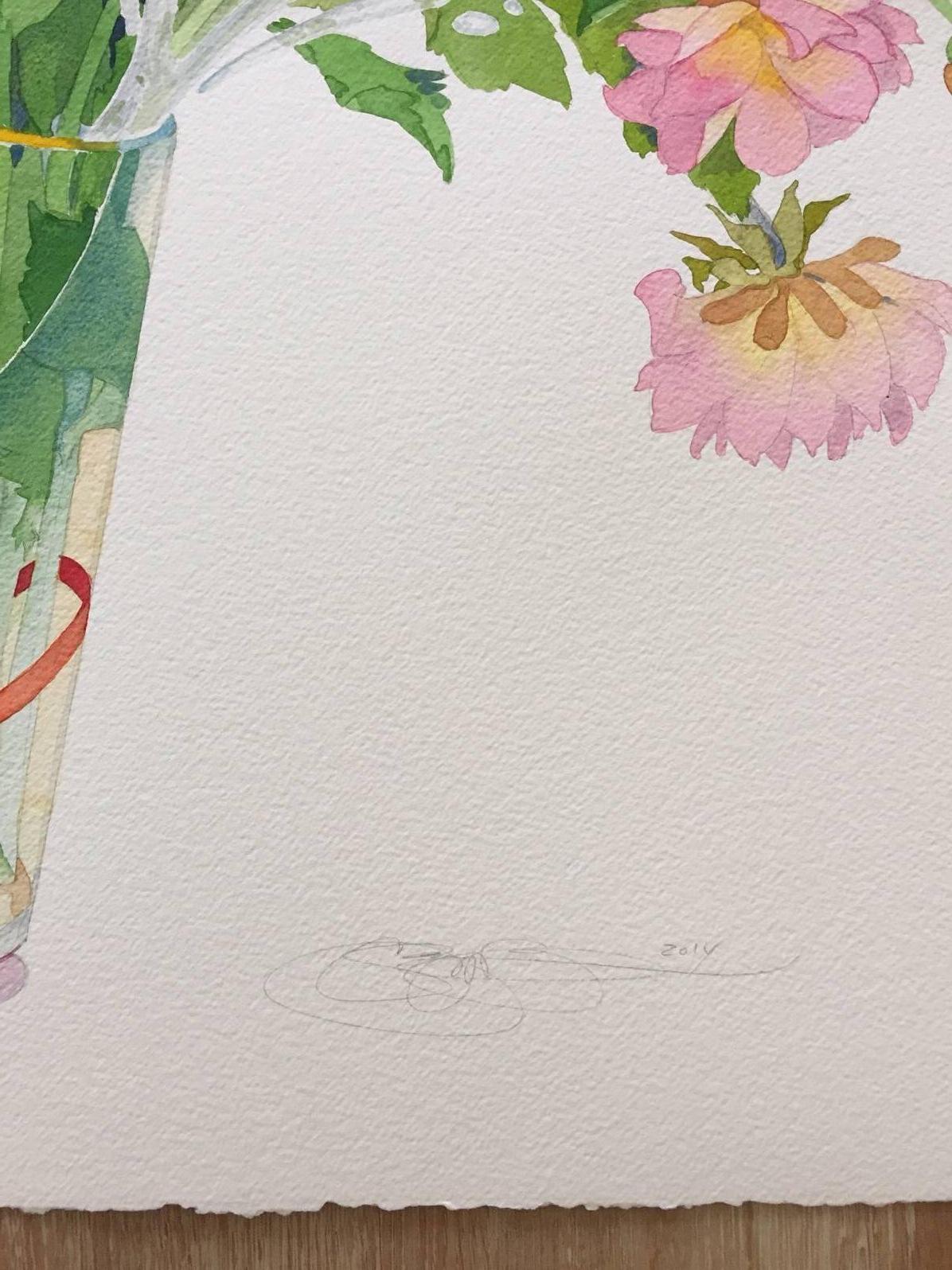 Tipping Dahlia's / watercolor - Art by Gary Bukovnik