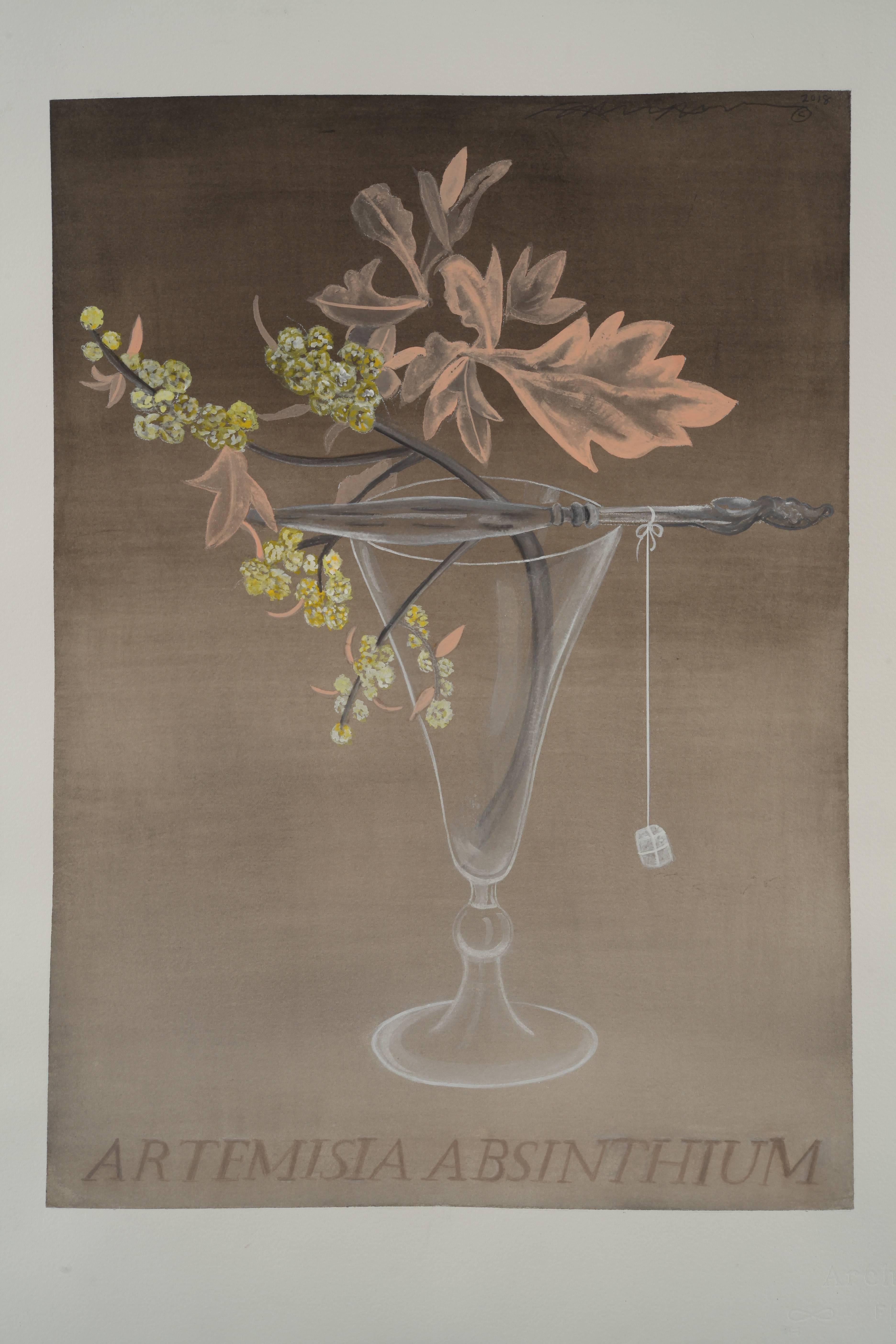 Adrienne Sherman Still-Life - Artemisia Absinthium / botanical watercolor