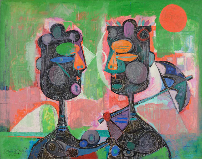 Byron Browne Figurative Painting - Two Women