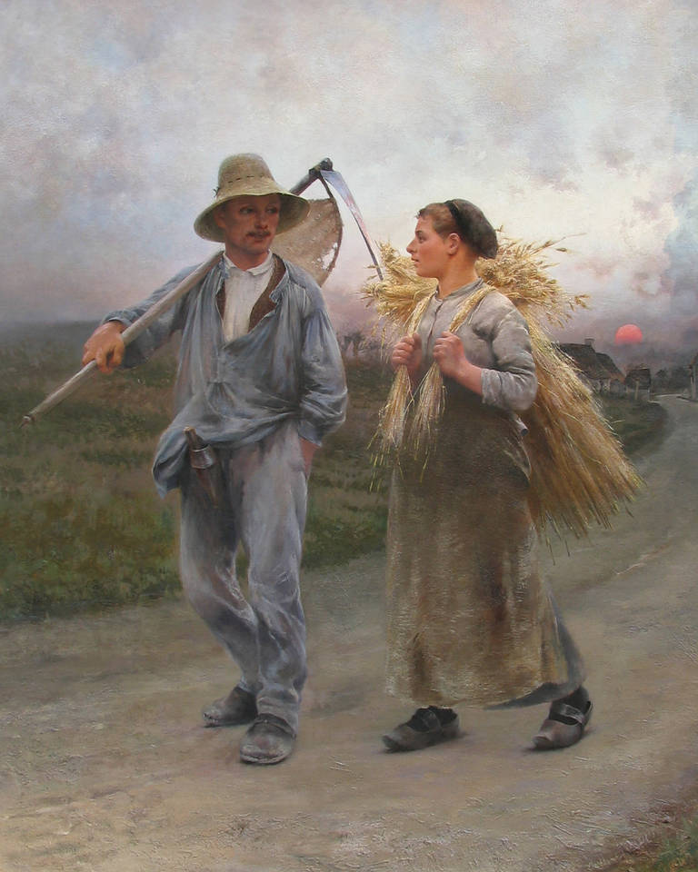 August Hagborg Figurative Painting - The Peasants' Return
