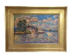"Essex from Thatchbed Island 2" - Oil Landscape Painting