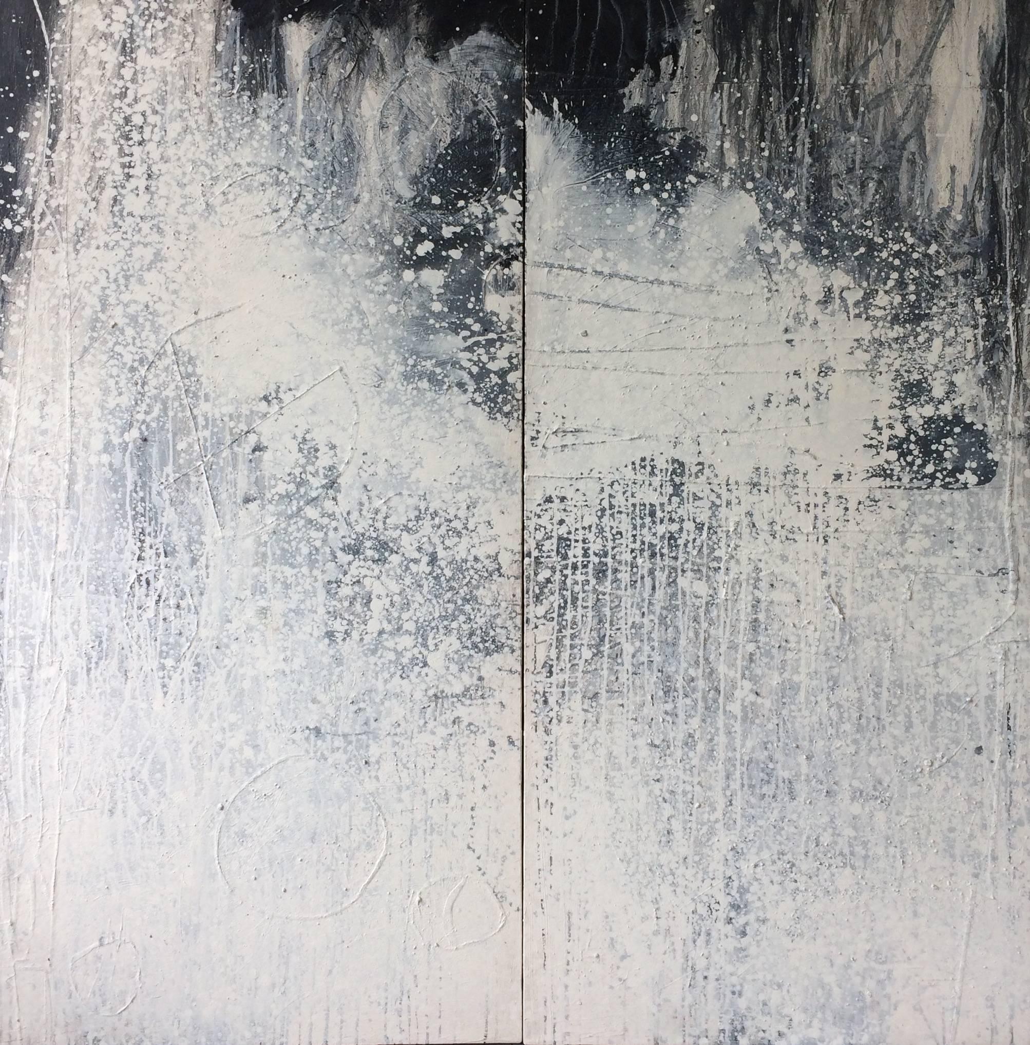 "Diptych #10" - Abstract Acrylic Painting - Mixed Media Art by Sara Abalan