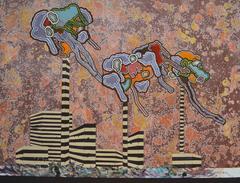 "Three Monkeys" - Abstract Acrylic Painting
