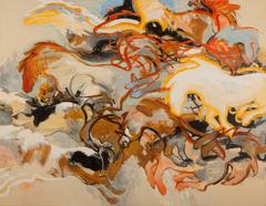 "Running West" - Abstract Horse Painting