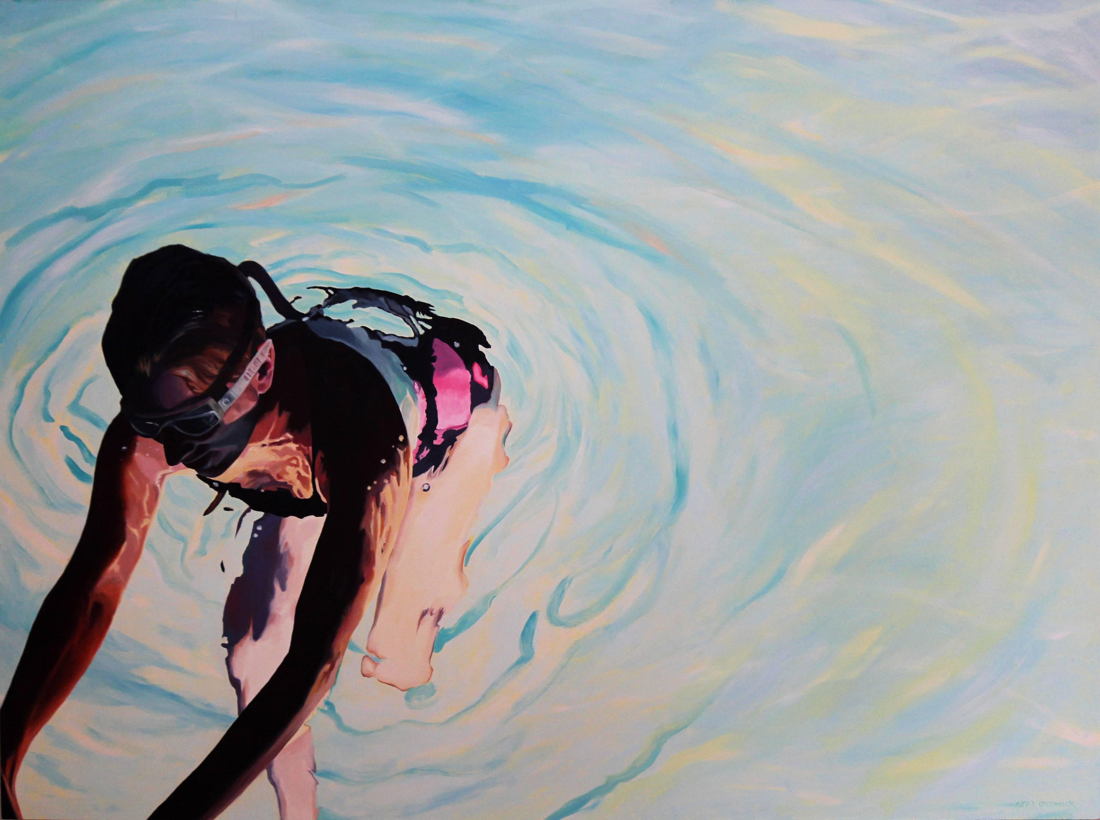 Kat O'Connor, &quot;Night and the Quiet Ripple&quot;, Oil on panel, 32&quot; x 43&quot;

Kat O'Connor's current paintings deal with the figure in water. They are not portraits, but studies in which solitude is solace. As a painter, O'Connor revels