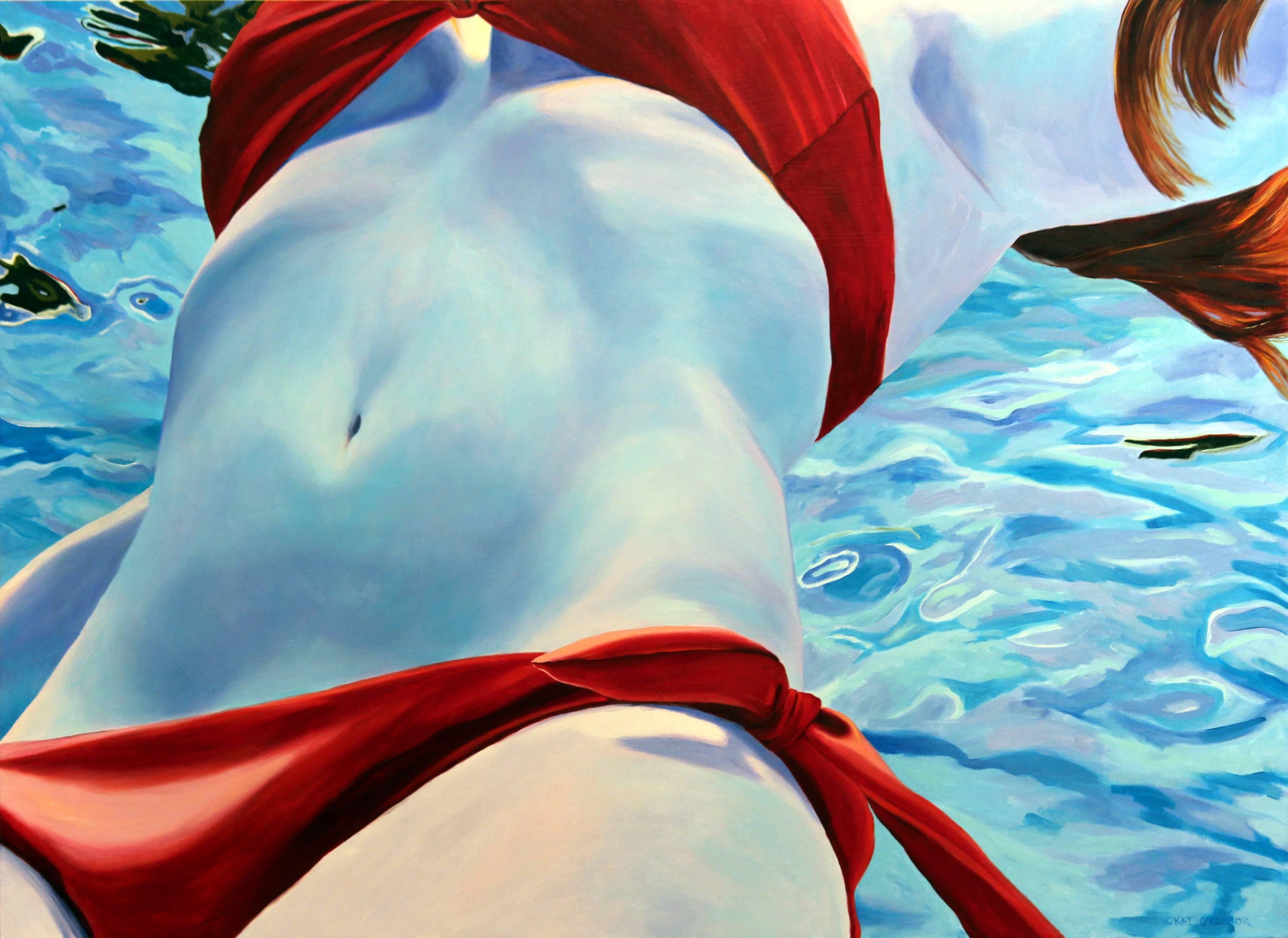Kat O'Connor, &quot;In the Well of Catherine&quot;, Oil on panel, 23 1/2&quot; x 32 1/4&quot;

Kat O'Connor's current paintings deal with the figure in water. They are not portraits, but studies in which solitude is solace. As a painter, O'Connor