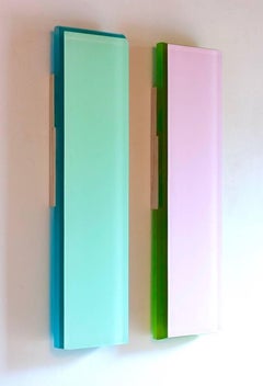 "Over the Peridot Brine" - Abstract Lucite Wall Sculpture