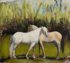 "Horses Light and Dark II" - Abstract Horse Painting