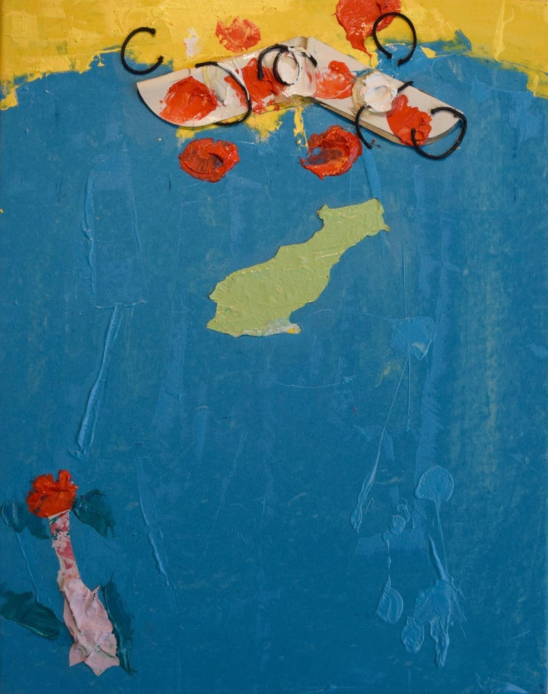 Arthur Yanoff "Roger's Landing" Abstract Acrylic and Collage