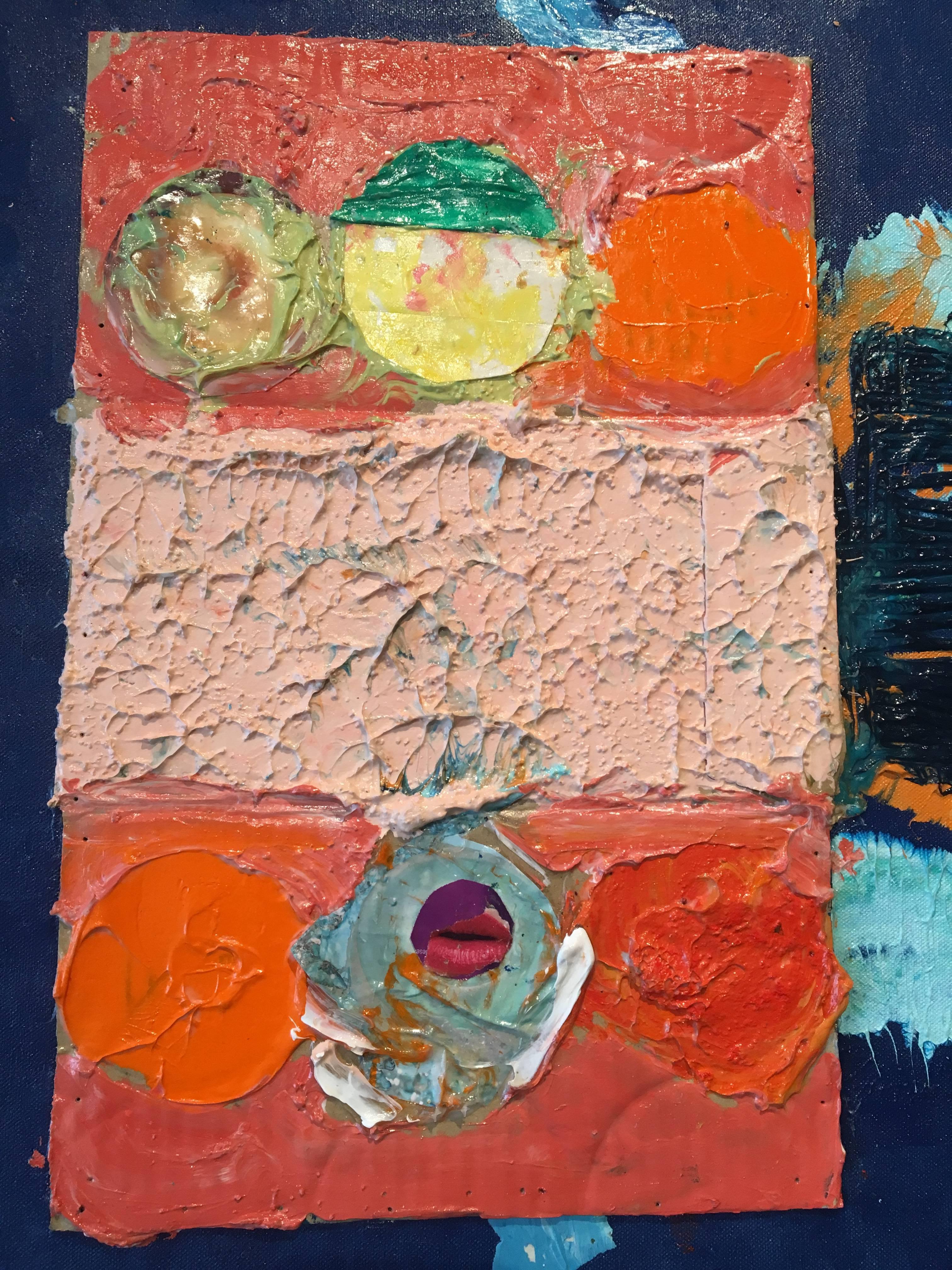 Wake - Peinture abstraite à l'acrylique et au collage - Abstrait Painting par Arthur Yanoff