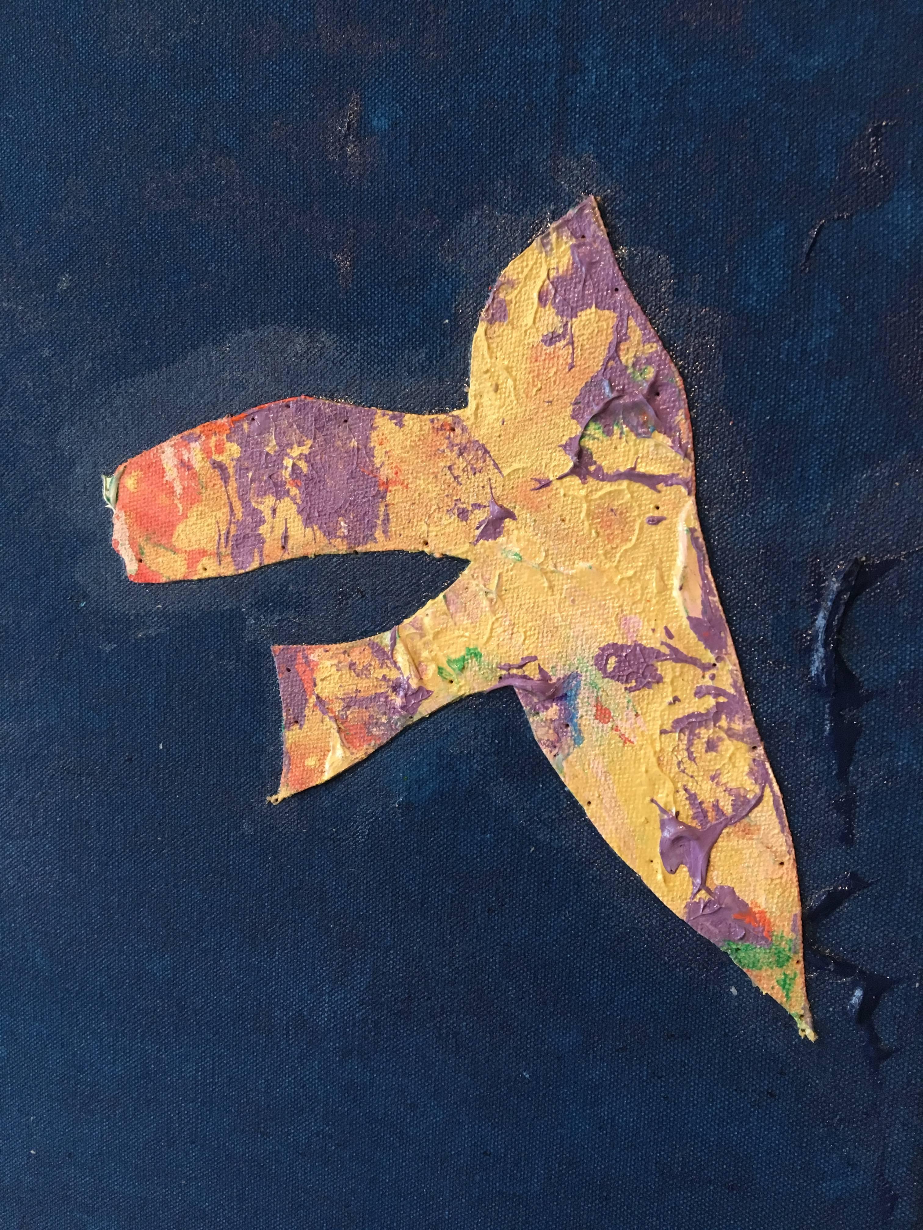 Wake - Peinture abstraite à l'acrylique et au collage en vente 5
