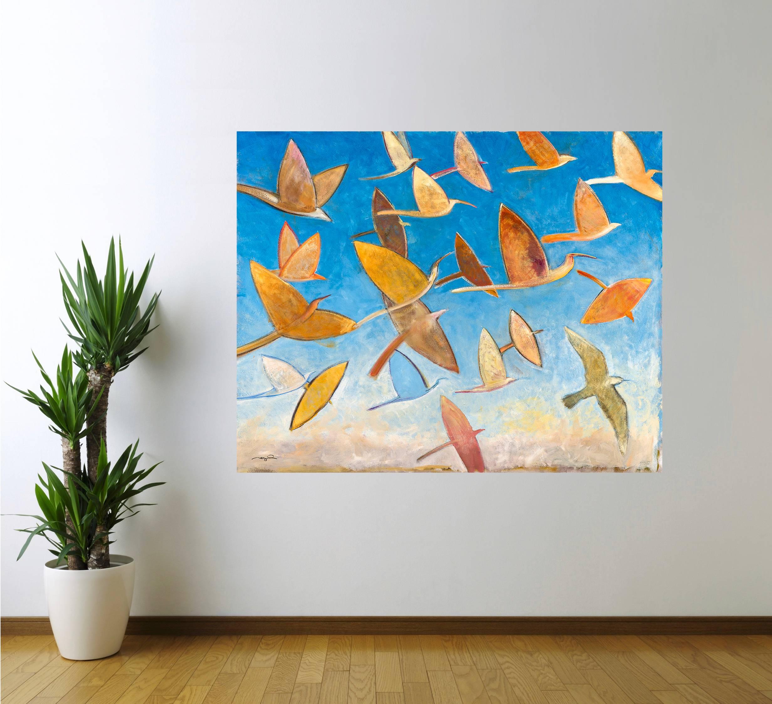 Robert Reynolds, "Sandy Hook Flock", Oil on linen, 48" x 60"

This original oil painting was created for the newly renovated Sandy Hook Elementary School and has been reproduced as a mural that stands 8' x 8' in the school's