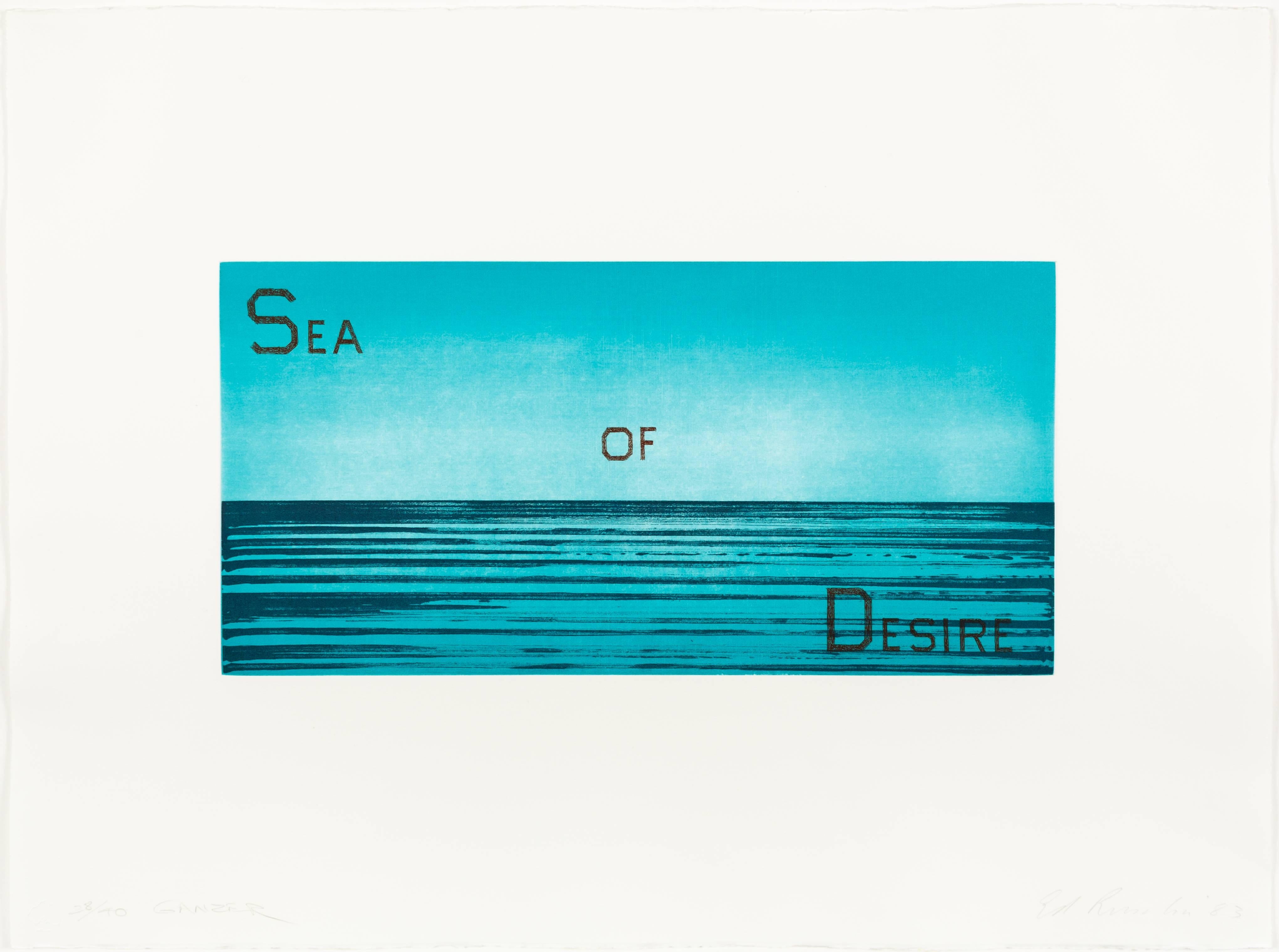 Ed Ruscha Landscape Print - Sea of Desire