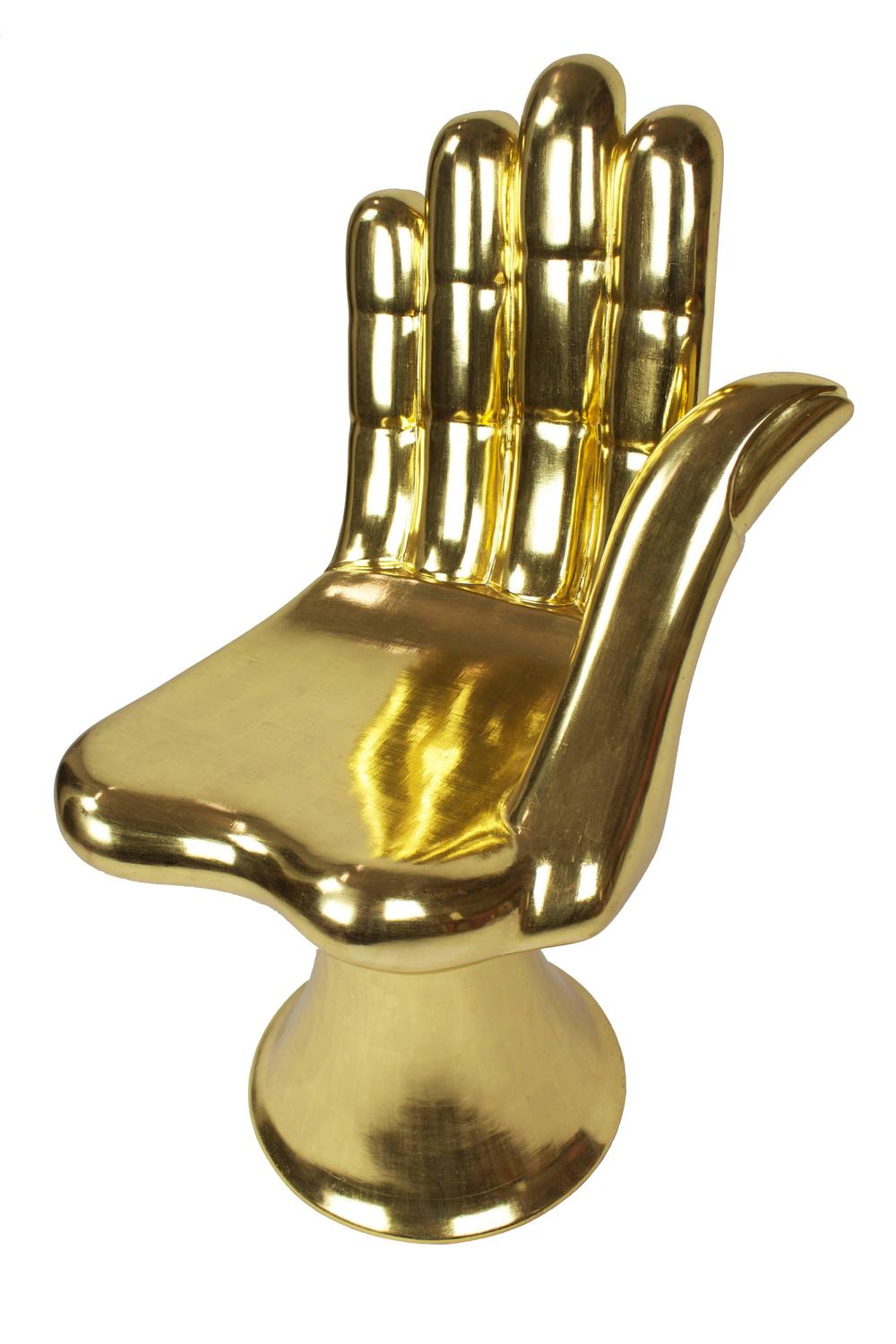Pedro Friedeberg Gold Hand Chair For Sale at 1stdibs