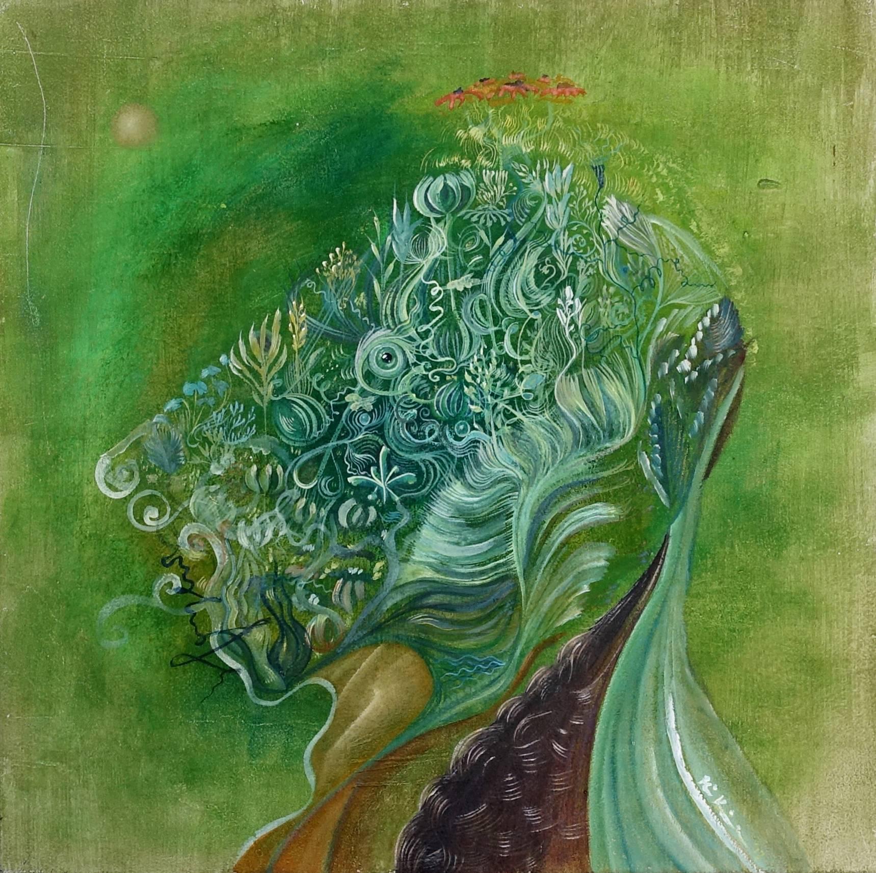 Maike Kreichgauer Figurative Painting - Jungle Head Marigold