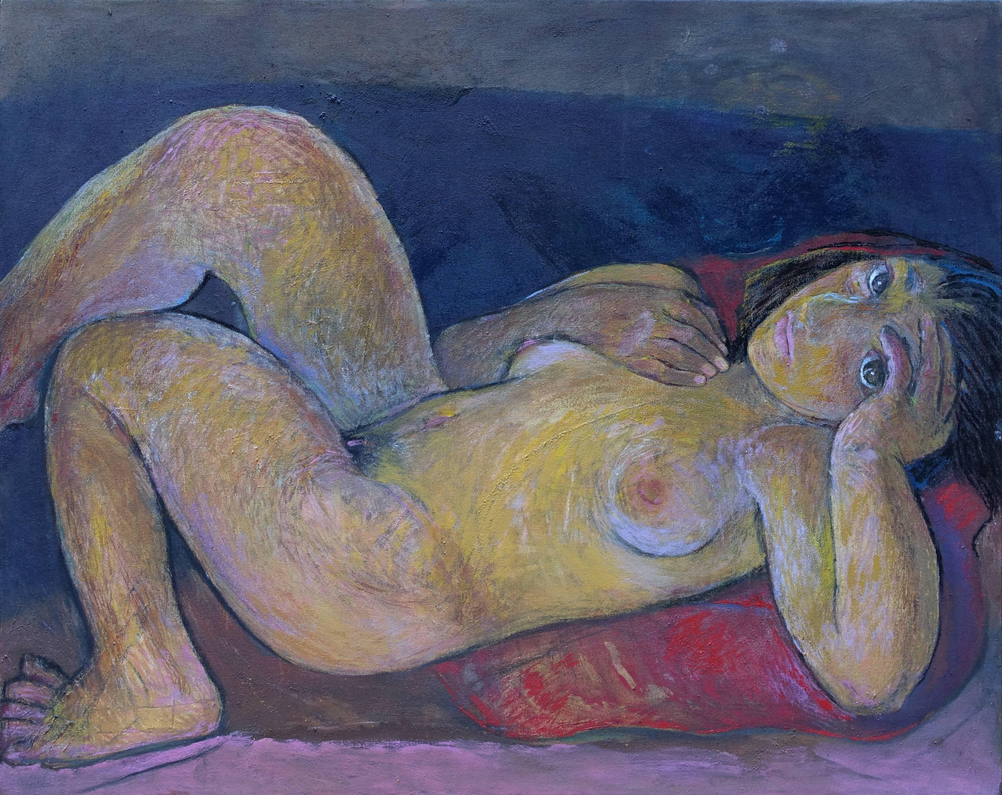 Artemio Sepulveda Nude Painting – Pensativa