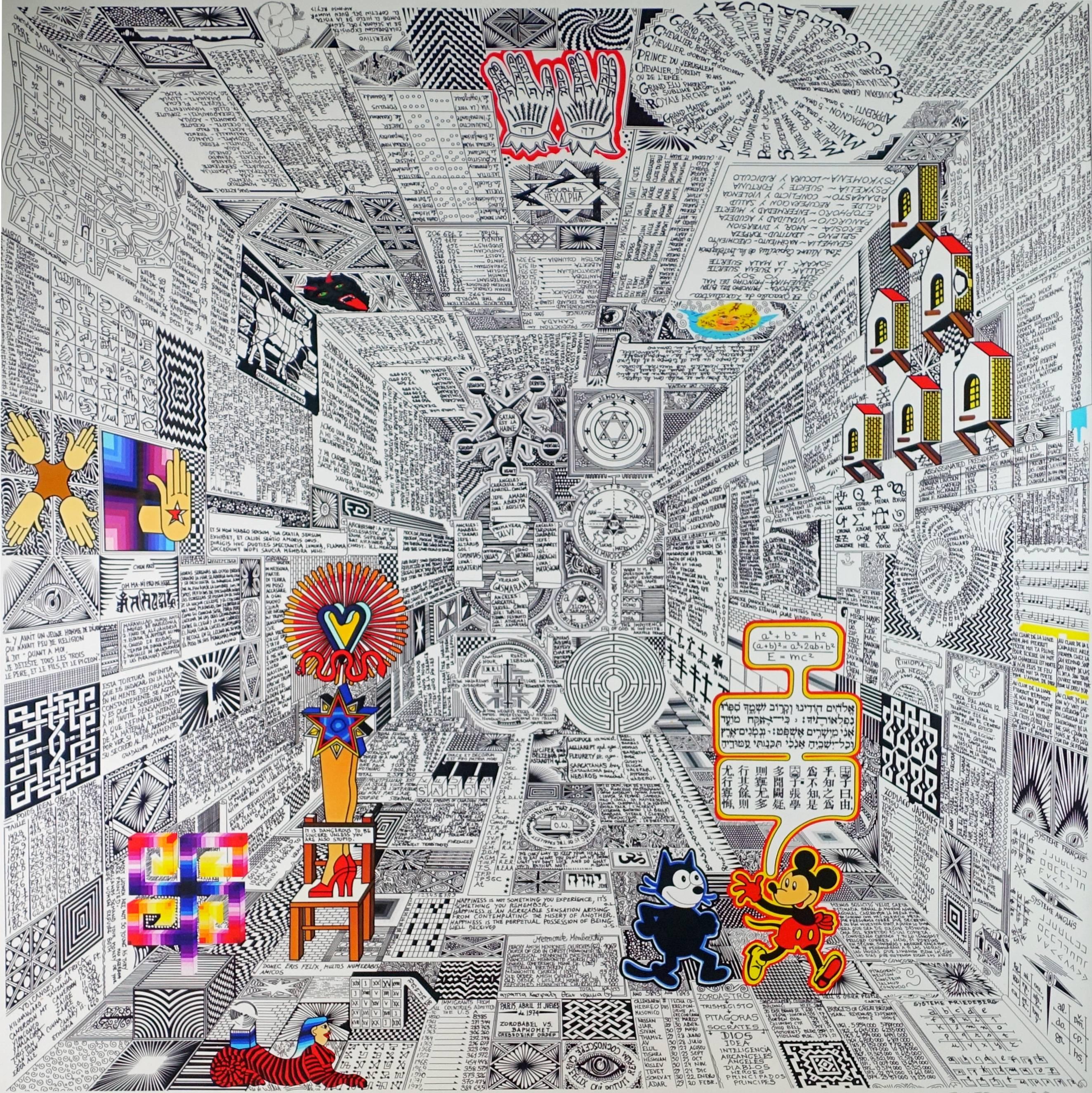 Pedro Friedeberg Figurative Print - Codice Miguelito