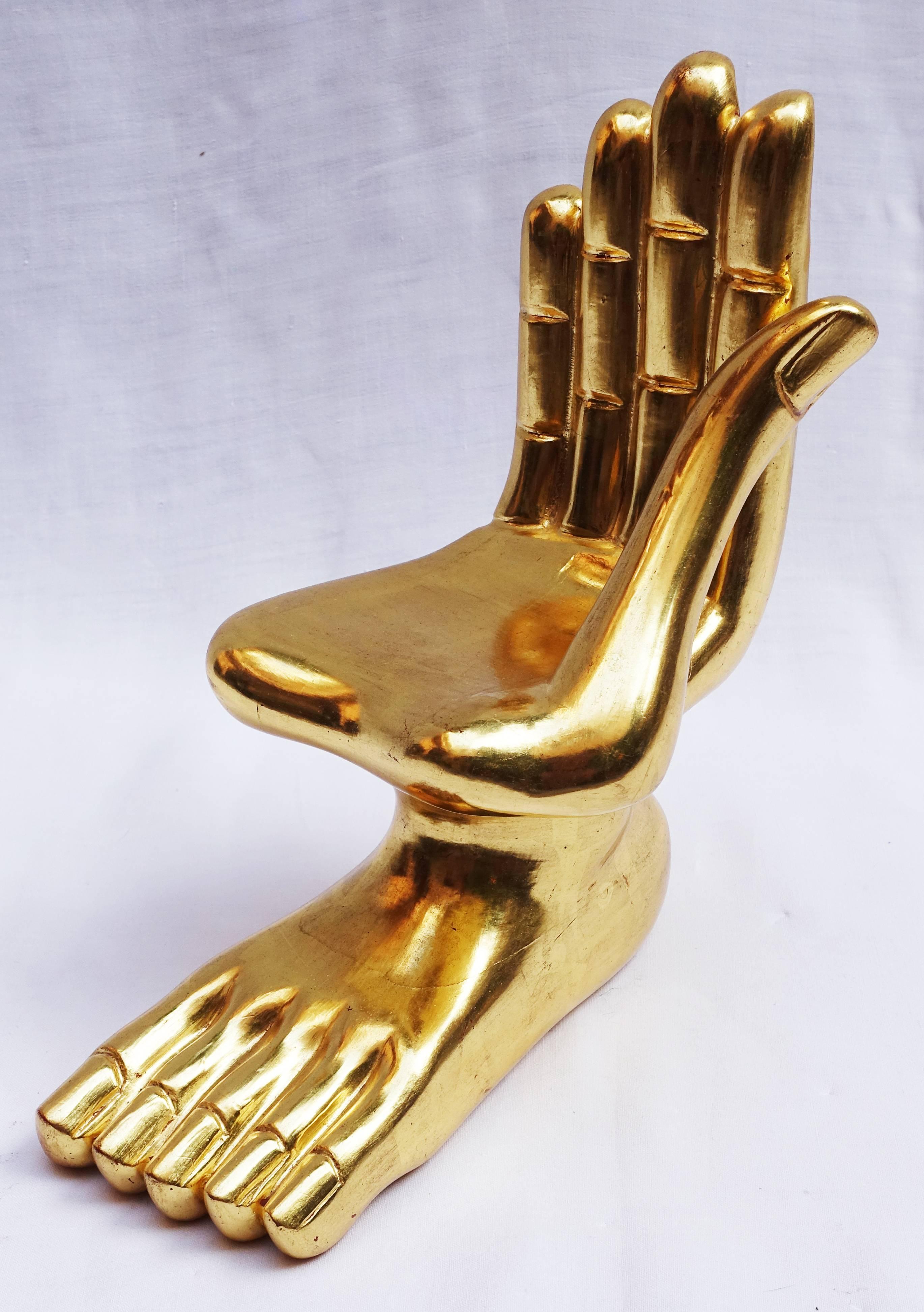 golden hand statue