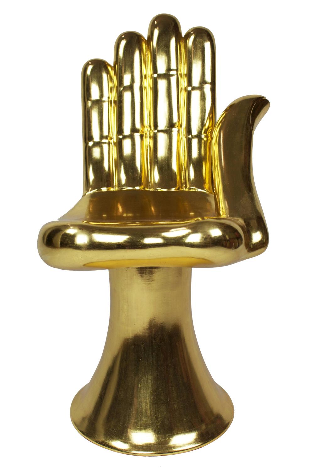 Pedro Friedeberg Gold Hand Chair For Sale at 1stdibs