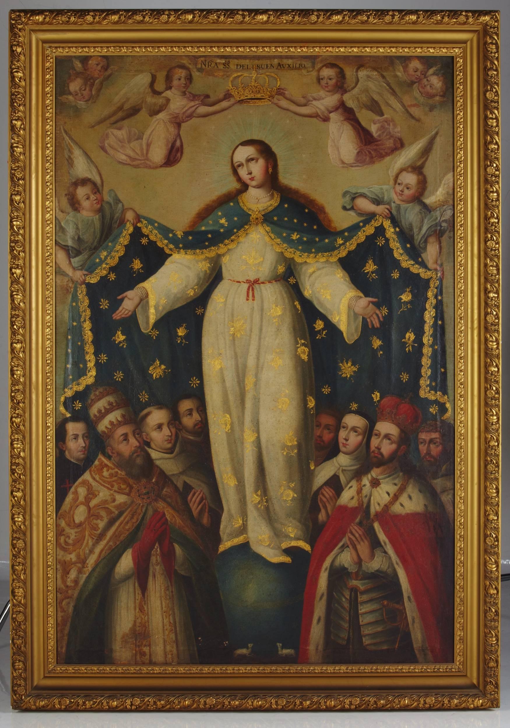 Unknown Figurative Painting - Virgen del Buen Auxilio