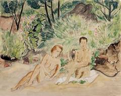 Two Reclining Nudes in a Landscape (Zwei badende) 8