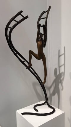 Choices Dynamic Bronze Ladder Energetic Tolla InbarSculpture