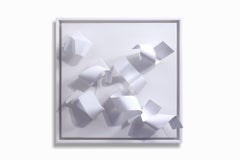 Dreaming in White II Framed Metal Abstract Wall Sculpture Painting