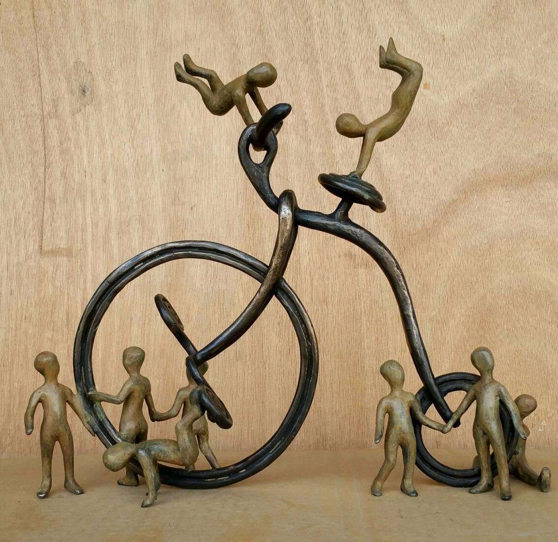 Tolla Inbar Figurative Sculpture - Joyful Bike
