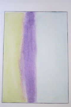 # 009 April 2017 framed Contemporary purple green original painting on paper