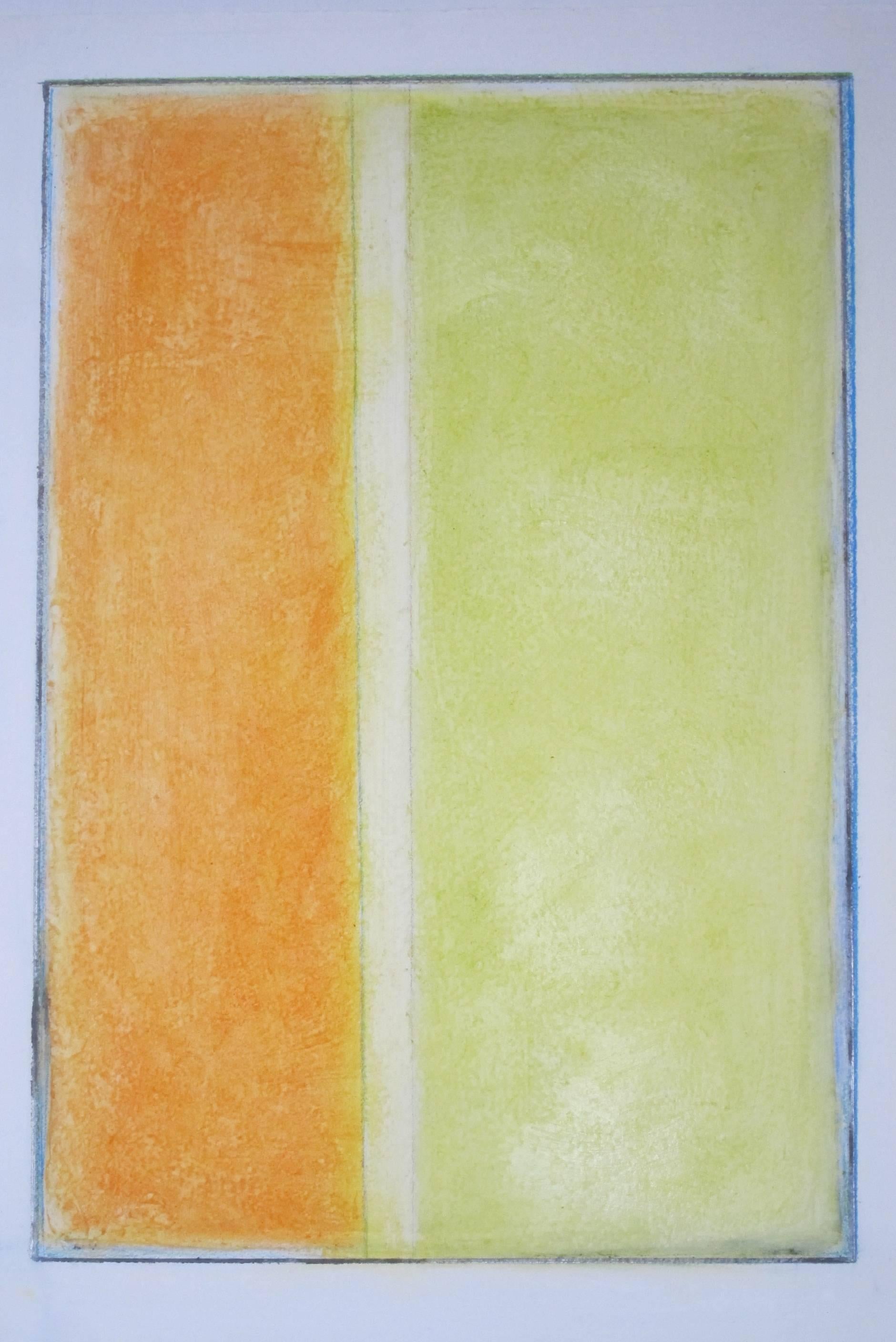 n° 39 avril 2017 Huile originale abstraite orange verte contemporaine