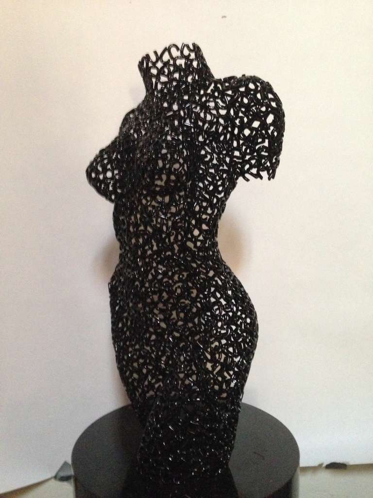 Black Lace Torso - Sculpture by Niso Maman