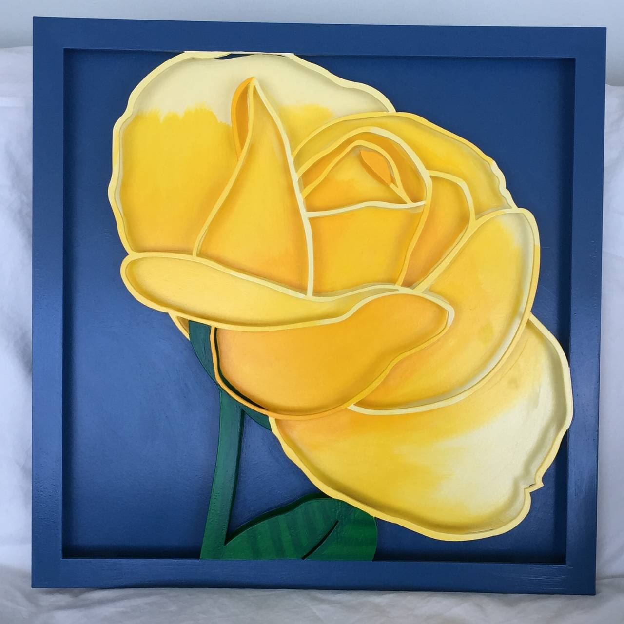 Yellow Rose - Painting by Debbie Carfagno