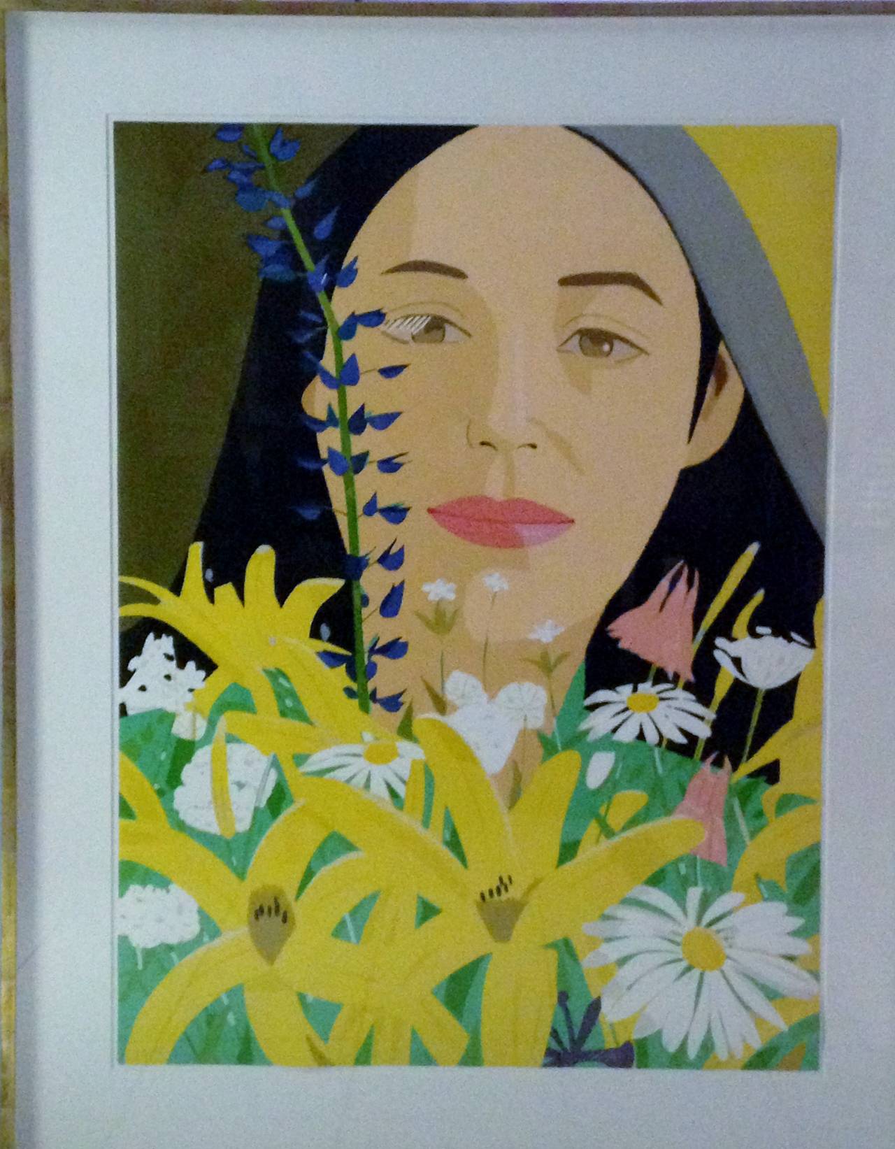 Ada with Flowers - Print by Alex Katz