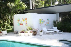 Translation II Multi Colored Metal Wall Installation Turqoise Blue Green