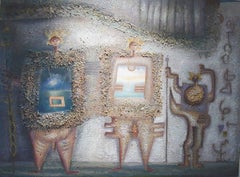 Familie der Sonne, Original Öl und Sand, Drei-D-Gemälde, Drei Chakras