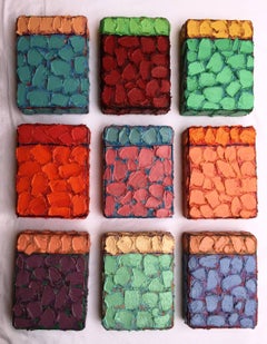 Individually Priced Boxes Blue Red Green Installation Cote d'Azure