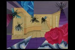 "Flies and Flowers on Blueprint Paper"