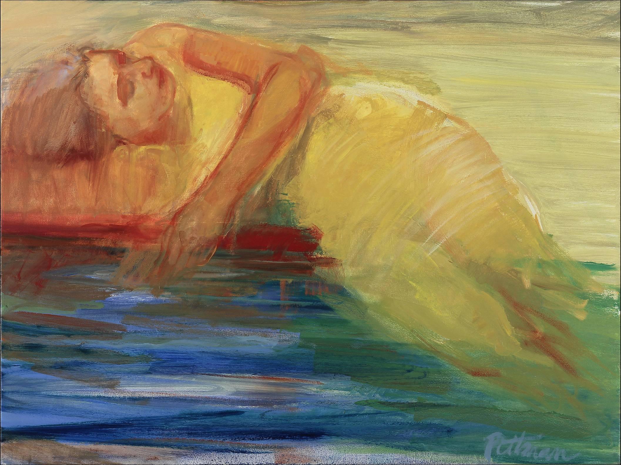 Jude Pittman Figurative Painting - "Becoming a Mermaid"